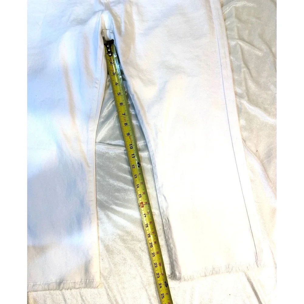 Michael Kors Jeans Womens White Wide Leg Button Fly  Raw Hem Denim EUC Size‎ 14